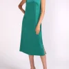 Favourbrook Camisole Dress Emerald Saona Crepe Satin-Women Eveningwear | Eveningwear