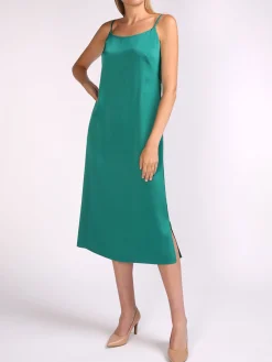 Favourbrook Camisole Dress Emerald Saona Crepe Satin-Women Eveningwear | Eveningwear