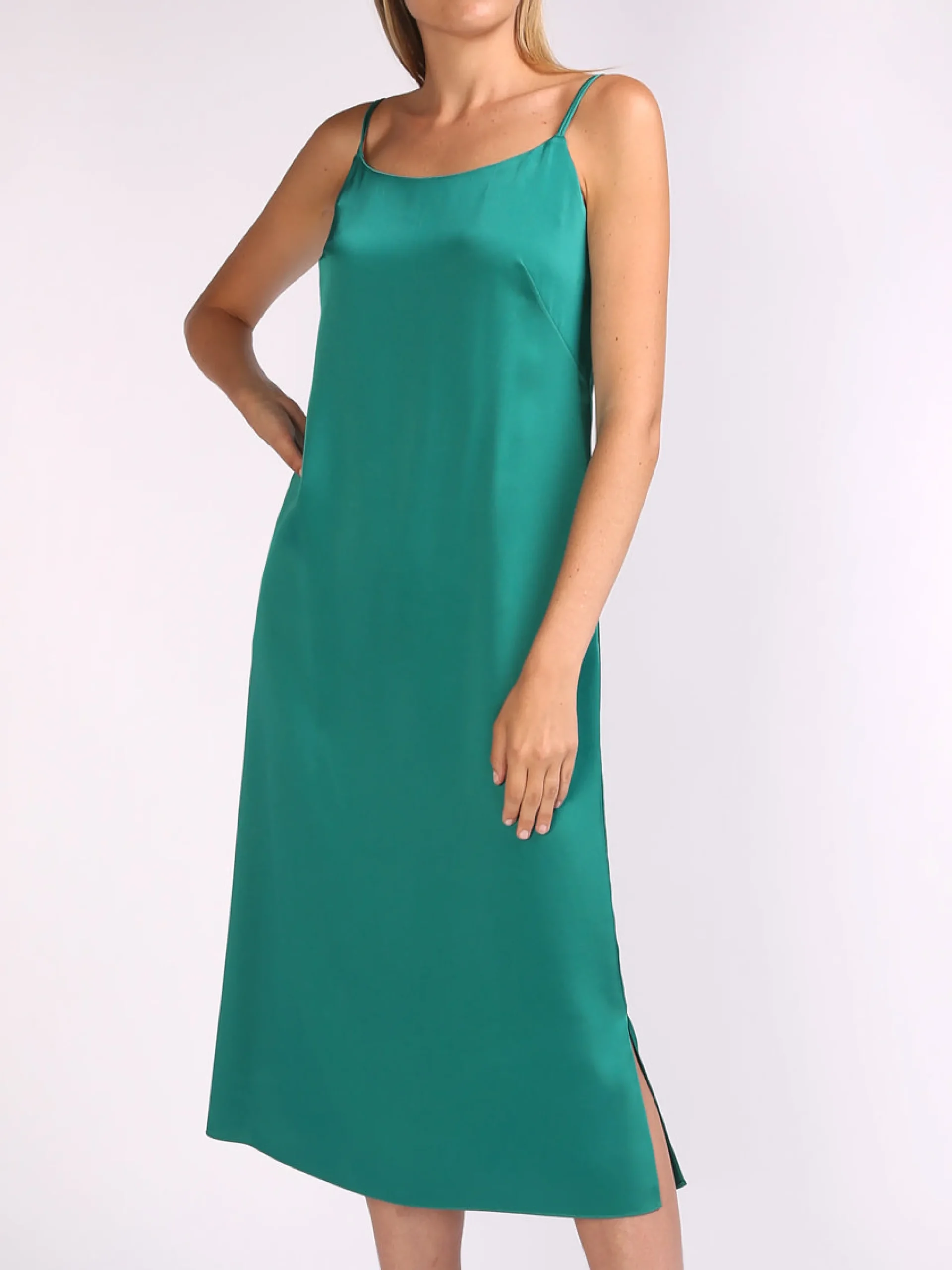 Favourbrook Camisole Dress Emerald Saona Crepe Satin-Women Eveningwear | Eveningwear