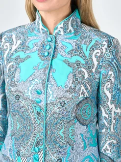 Favourbrook Carnaby Coat Aqua Rulaska Silk Satin-Women Mother Of The Bride | Jackets & Coats