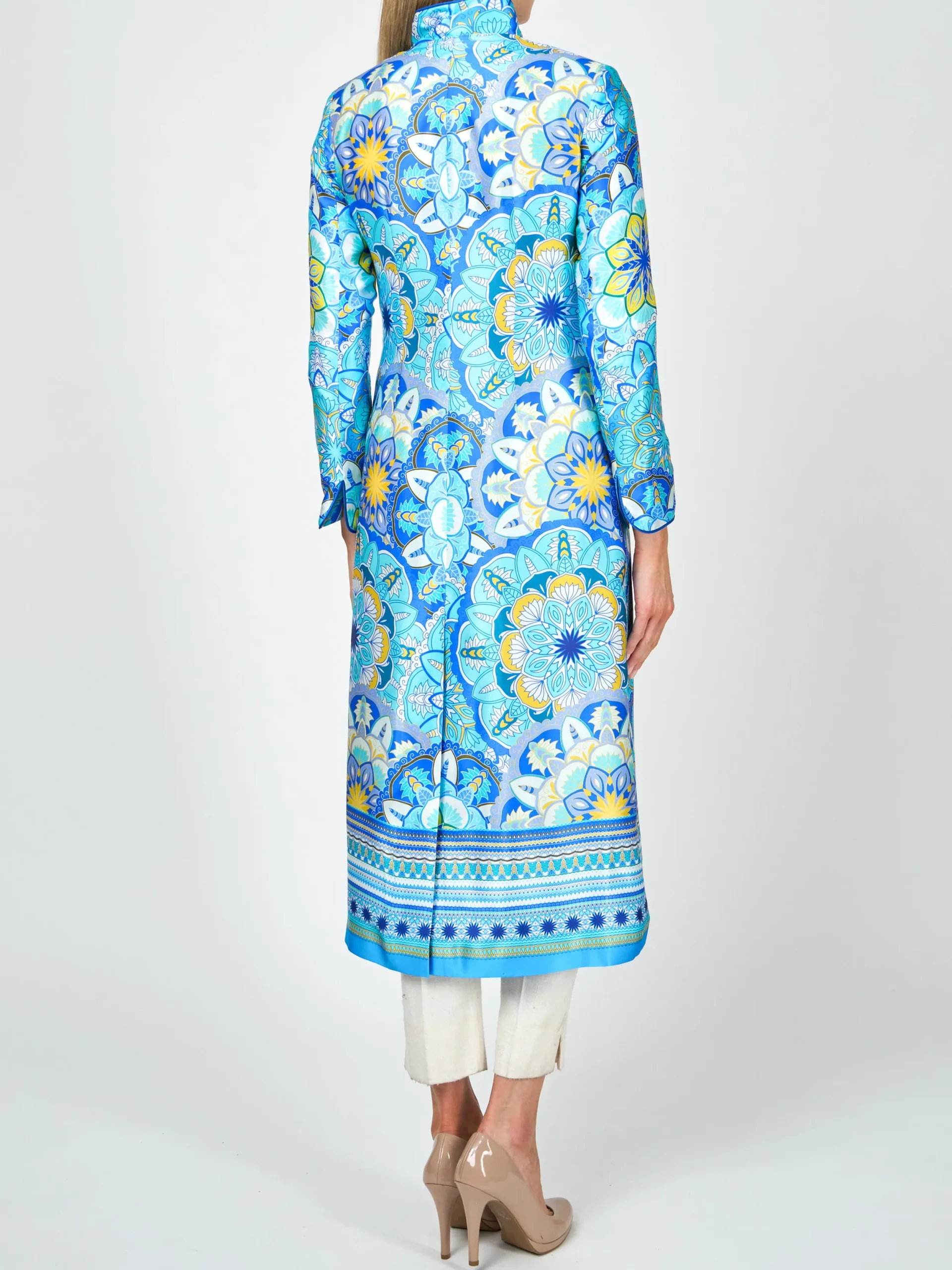 Favourbrook Carnaby Coat Blue Rockingham Silk Satin-Women Mother Of The Bride | Jackets & Coats