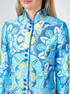 Favourbrook Carnaby Coat Blue Rockingham Silk Satin-Women Mother Of The Bride | Jackets & Coats