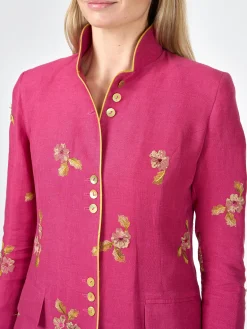 Favourbrook Carnaby Coat Peony Fenton Crease Resistant Linen-Women Mother Of The Bride | Jackets & Coats
