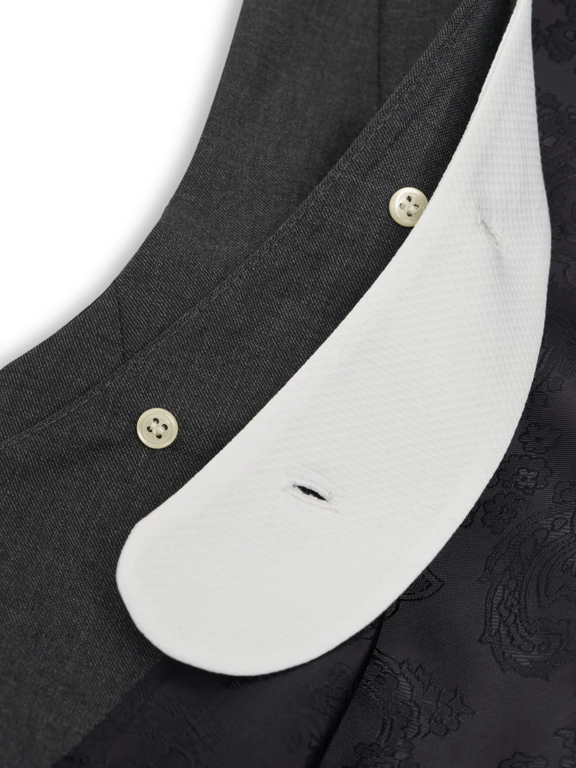 Favourbrook Charcoal Furlong Double Breasted Shawl Lapel Waistcoat with Marcella Slip- Waistcoats | Shawl Lapel Waistcoats