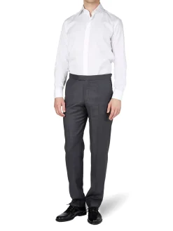 Favourbrook Charcoal Furlong Wool High Waisted Flat Front Trouser- Trousers