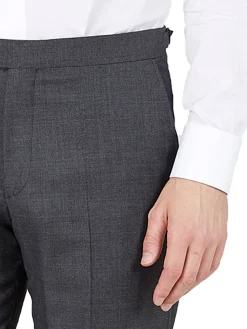 Favourbrook Charcoal Furlong Wool High Waisted Flat Front Trouser- Trousers