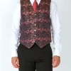 Favourbrook Charcoal Pink Brimstone Silk Single Breasted 6 Button Waistcoat- Waistcoats | Evening Waistcoats