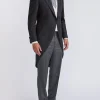 Favourbrook Charcoal Windsor Herringbone Wool Morning Coat- Wedding Attire | Occasionwear