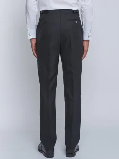 Favourbrook Charcoal Windsor Herringbone High Waisted Flat Front Trousers- Wedding Attire | Trousers