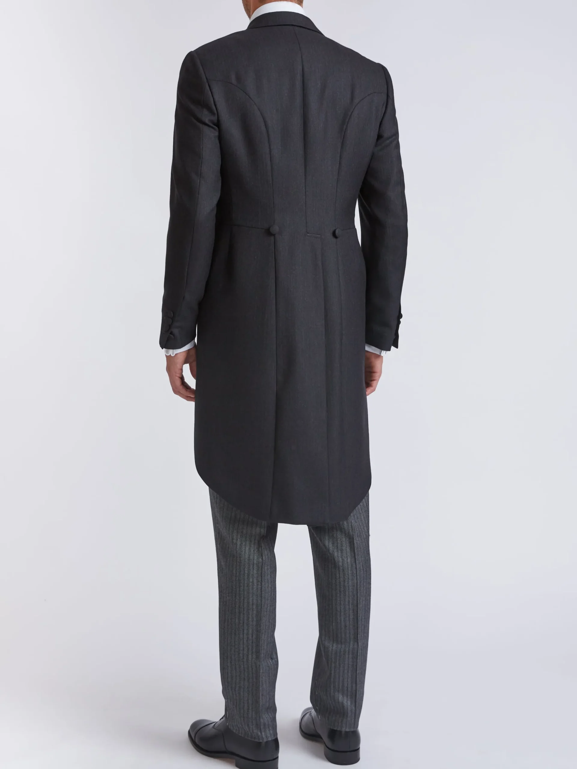 Favourbrook Charcoal Windsor Herringbone Wool Morning Coat- Wedding Attire | Occasionwear