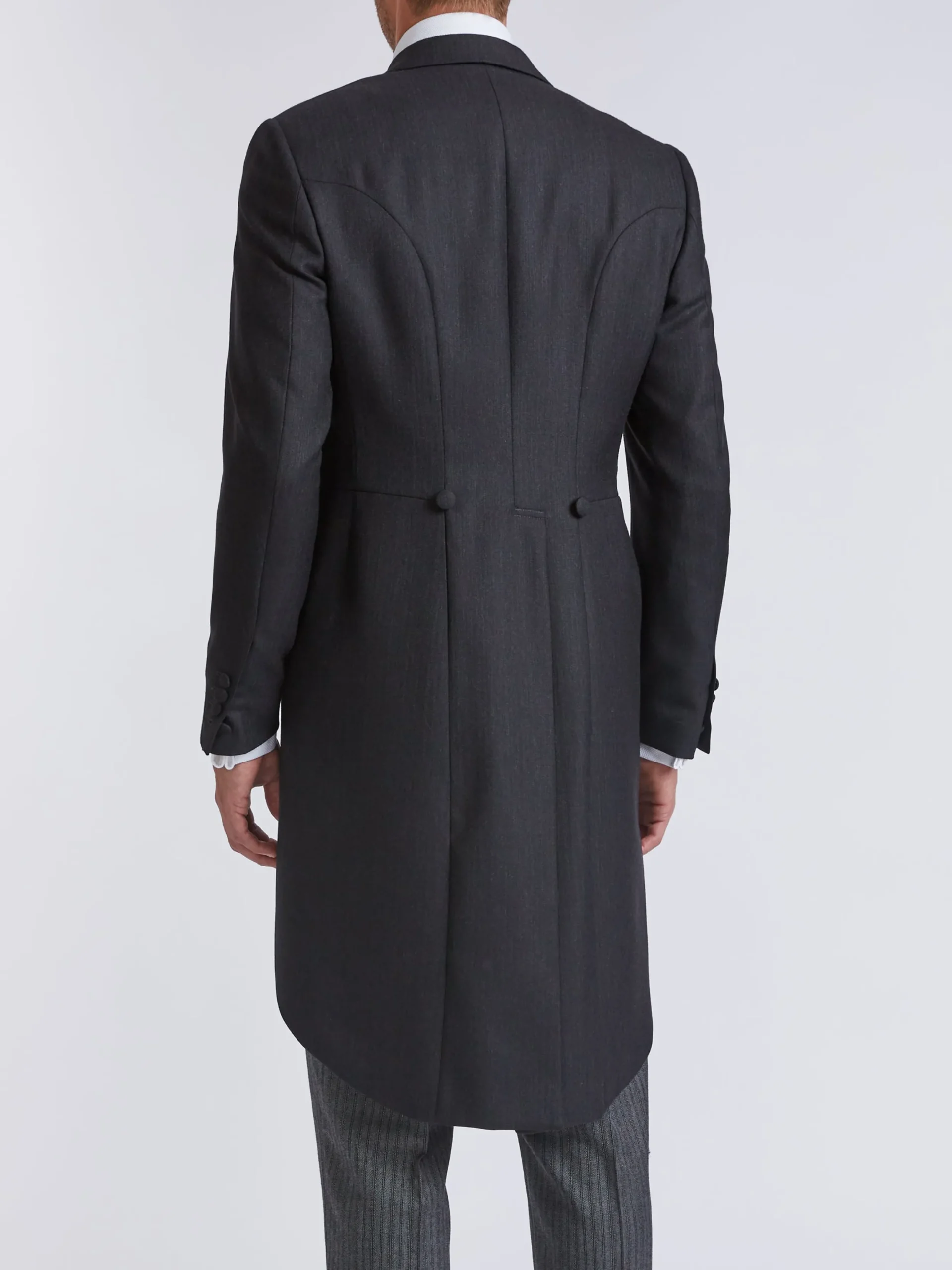 Favourbrook Charcoal Windsor Herringbone Wool Morning Coat- Wedding Attire | Occasionwear