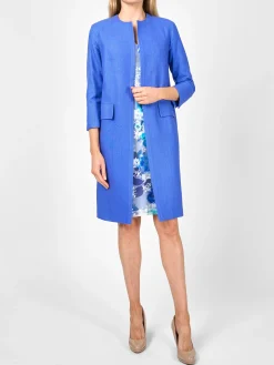 Favourbrook Chelsea Coat Cobalt Katmandu Silk Tasar-Women Jackets & Coats