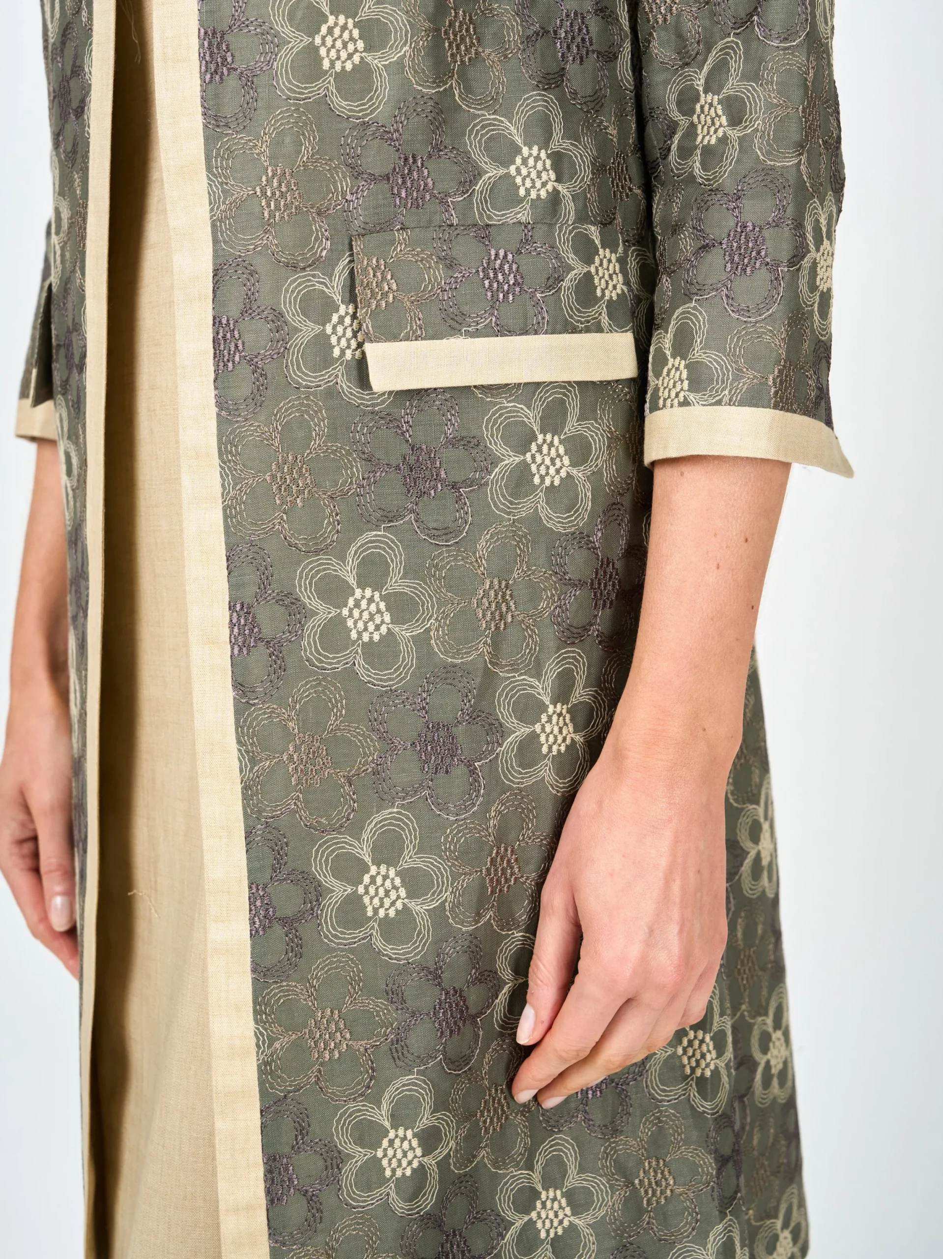 Favourbrook Chelsea Coat Khaki Bronze Aubrey Linen-Women Jackets & Coats