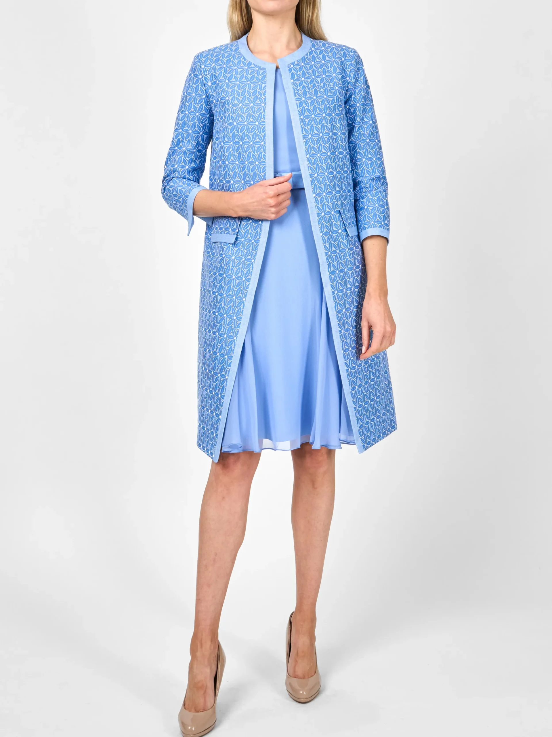 Favourbrook Chelsea Coat Ocean Blue Dudley Linen-Women Jackets & Coats