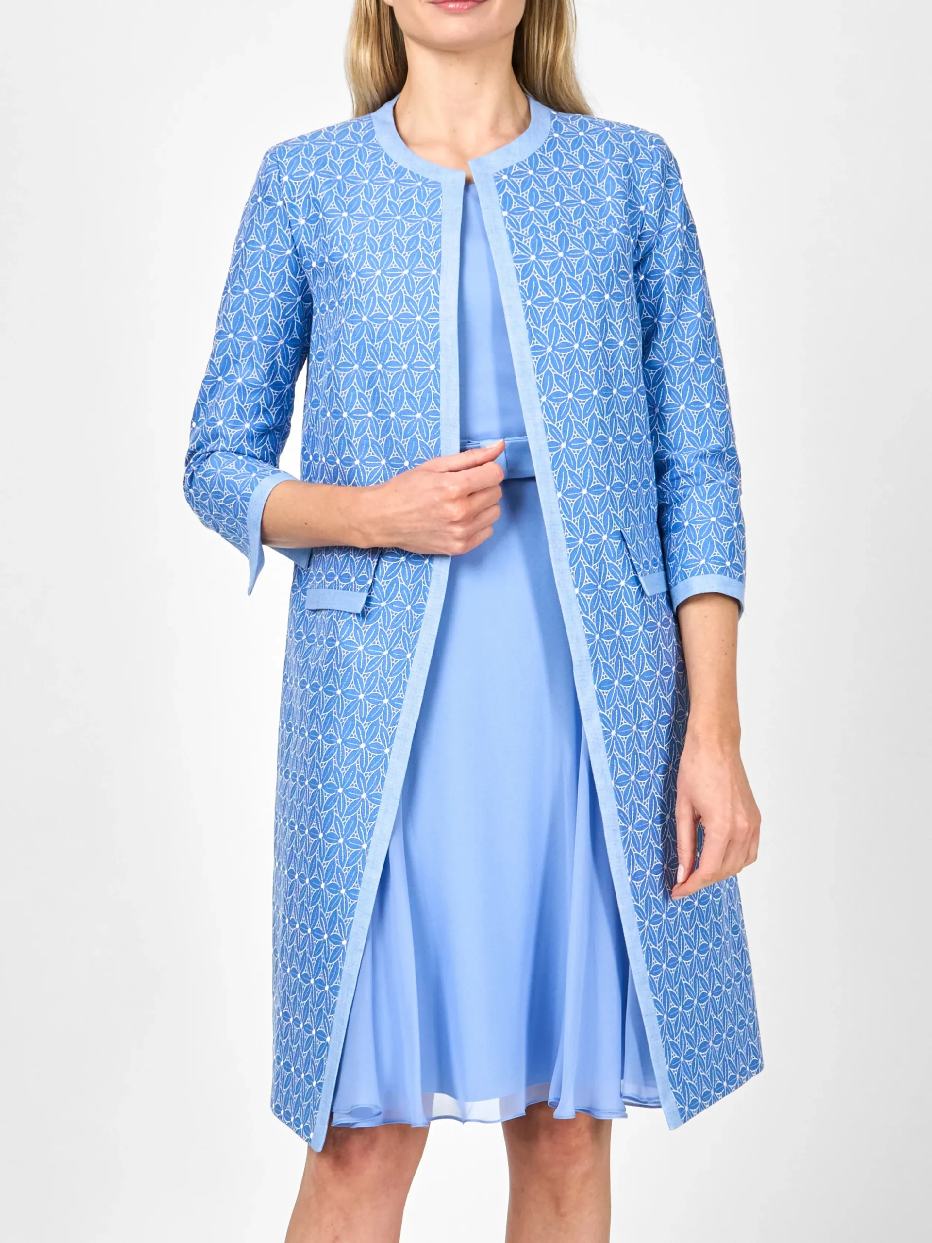 Favourbrook Chelsea Coat Ocean Blue Dudley Linen-Women Jackets & Coats