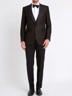 Favourbrook Cigar Black Randwick Unlined Dinner Jacket- Occasionwear | Dinner Jackets