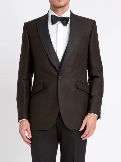 Favourbrook Cigar Black Randwick Unlined Dinner Jacket- Occasionwear | Dinner Jackets