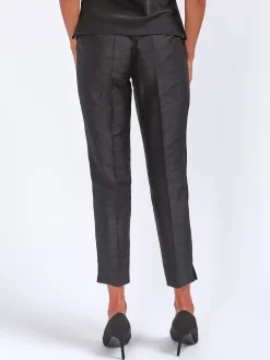 Favourbrook Cigarette Trousers Black Silk Douppion-Women Eveningwear | Eveningwear
