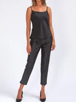 Favourbrook Cigarette Trousers Black Silk Douppion-Women Eveningwear | Eveningwear