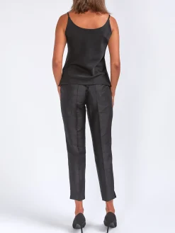 Favourbrook Cigarette Trousers Black Silk Douppion-Women Eveningwear | Eveningwear