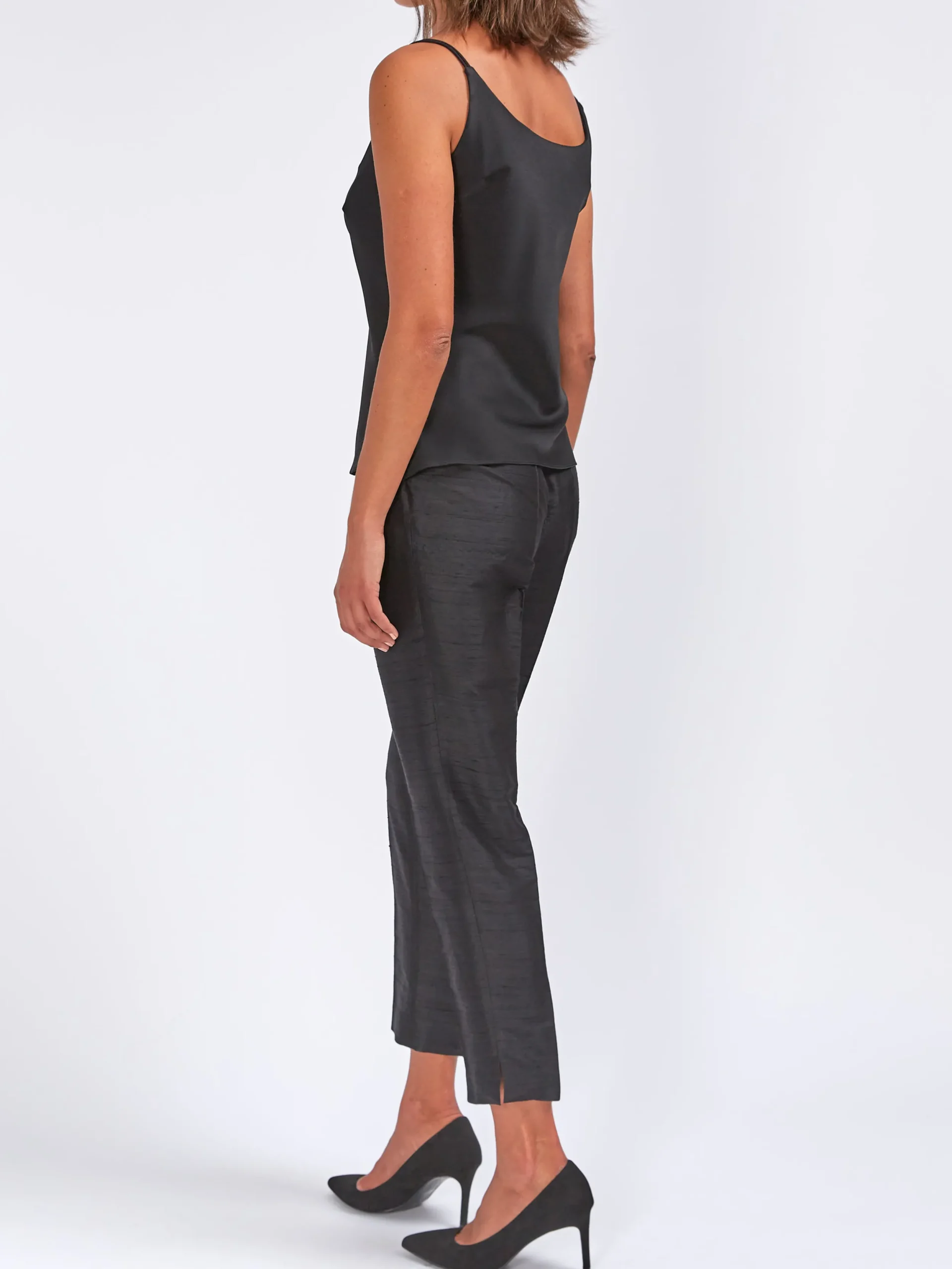 Favourbrook Cigarette Trousers Black Silk Douppion-Women Eveningwear | Eveningwear