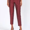 Favourbrook Cigarette Trousers Claret Silk Douppion-Women Eveningwear | Eveningwear