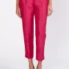 Favourbrook Cigarette Trousers Fuchsia Silverstone Silk Linen-Women Trousers & Jumpsuits | Trousers