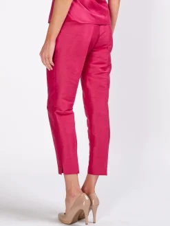 Favourbrook Cigarette Trousers Fuchsia Silverstone Silk Linen-Women Trousers & Jumpsuits | Trousers