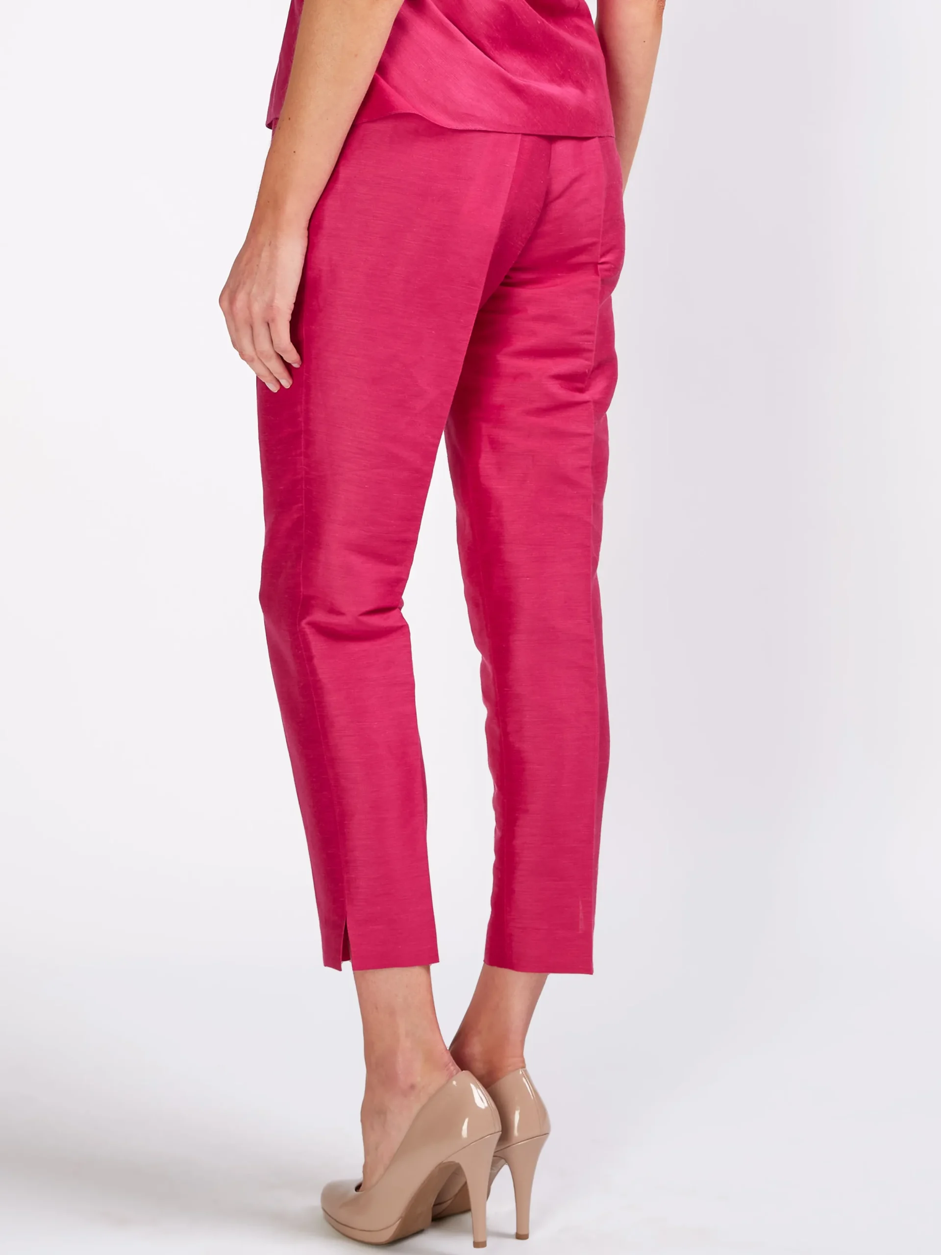 Favourbrook Cigarette Trousers Fuchsia Silverstone Silk Linen-Women Trousers & Jumpsuits | Trousers
