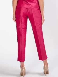 Favourbrook Cigarette Trousers Fuchsia Silverstone Silk Linen-Women Trousers & Jumpsuits | Trousers