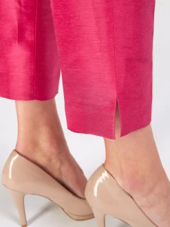 Favourbrook Cigarette Trousers Fuchsia Silverstone Silk Linen-Women Trousers & Jumpsuits | Trousers