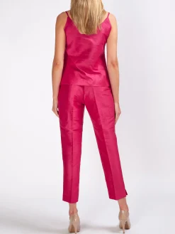 Favourbrook Cigarette Trousers Fuchsia Silverstone Silk Linen-Women Trousers & Jumpsuits | Trousers