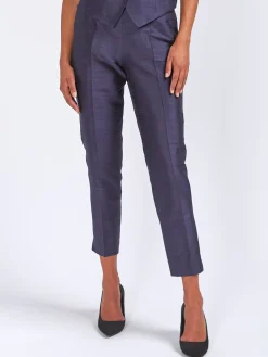 Favourbrook Cigarette Trousers Ink Silk Douppion-Women Eveningwear | Eveningwear