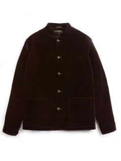 Favourbrook Claret Velvet Cotton Artist Jacket- Nehru Jackets | Velvet Jackets