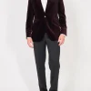 Favourbrook Claret Velvet Cotton Newport Jacket- Velvet Jackets | Dinner Jackets