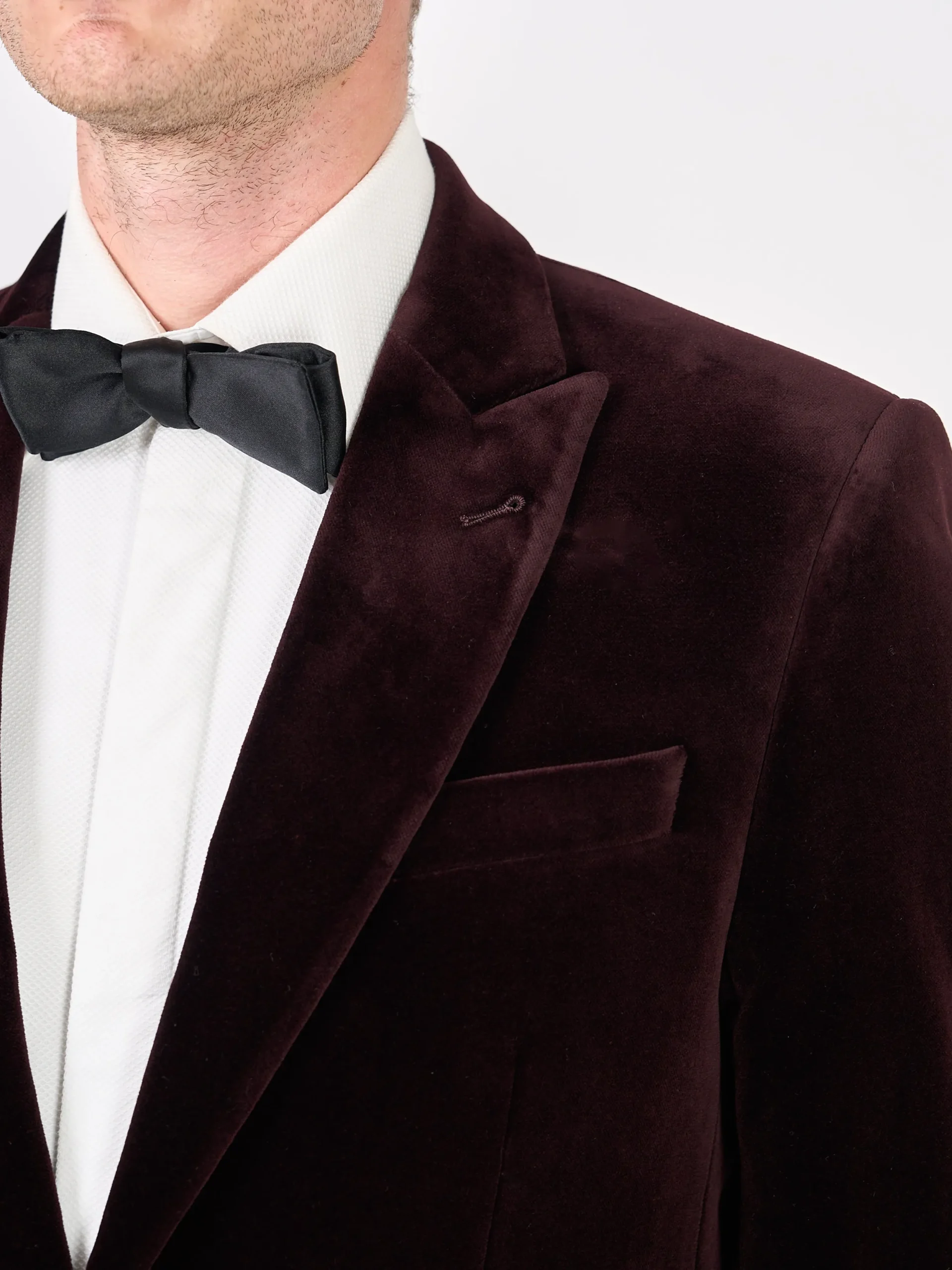 Favourbrook Claret Velvet Cotton Newport Jacket- Velvet Jackets | Dinner Jackets