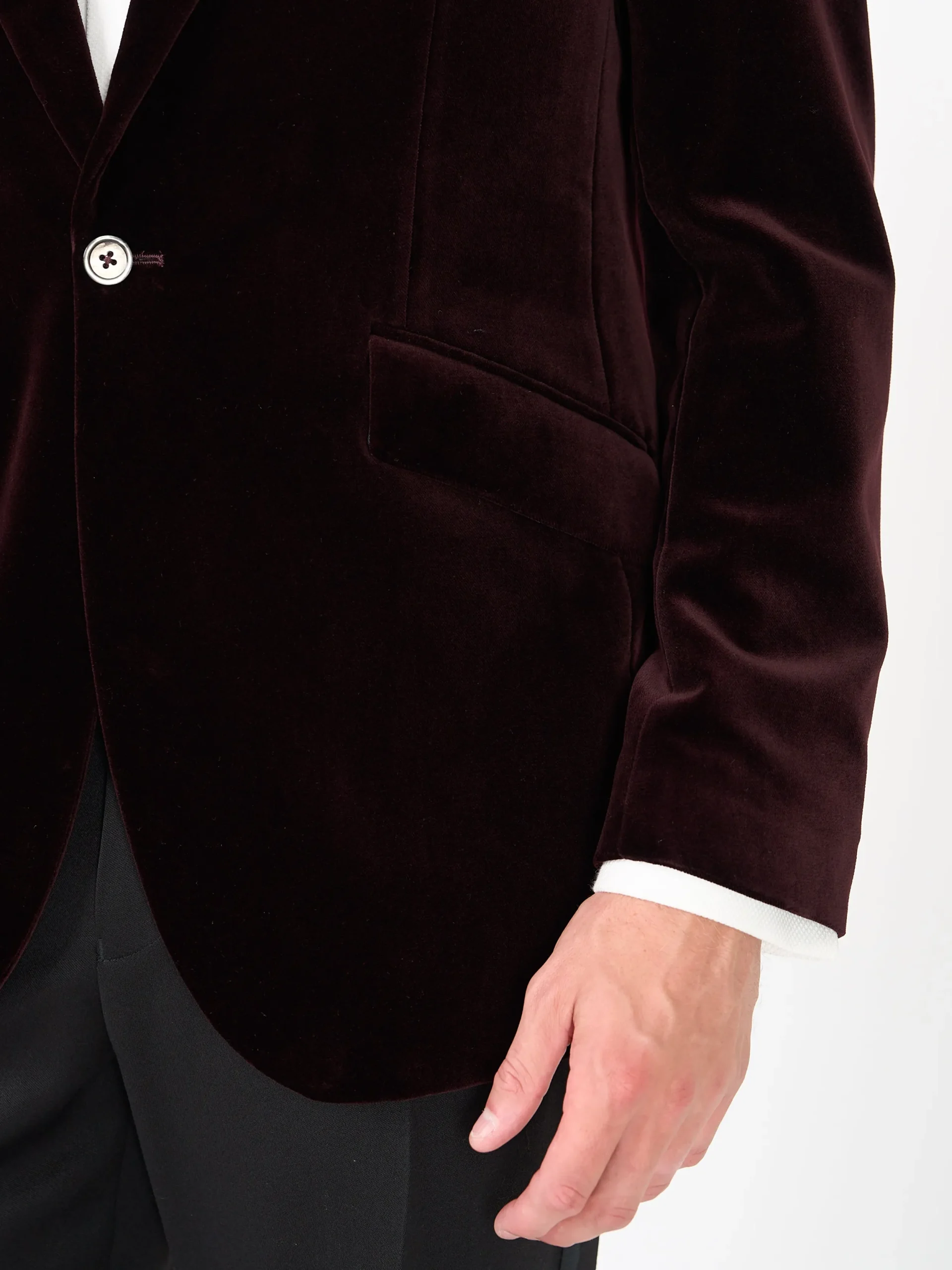 Favourbrook Claret Velvet Cotton Newport Jacket- Velvet Jackets | Dinner Jackets