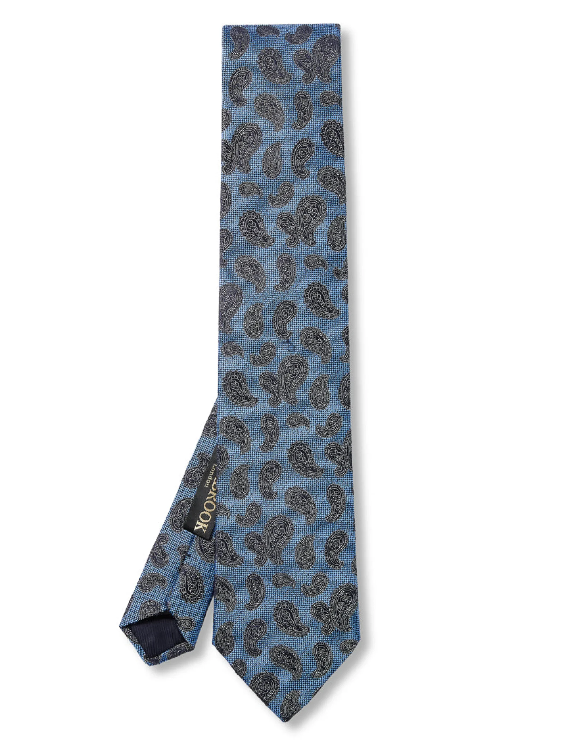 Favourbrook Cobalt Durlston Paisley Silk/Wool Tie- Ties