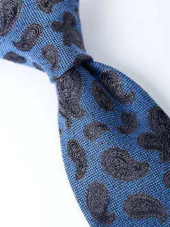 Favourbrook Cobalt Durlston Paisley Silk/Wool Tie- Ties