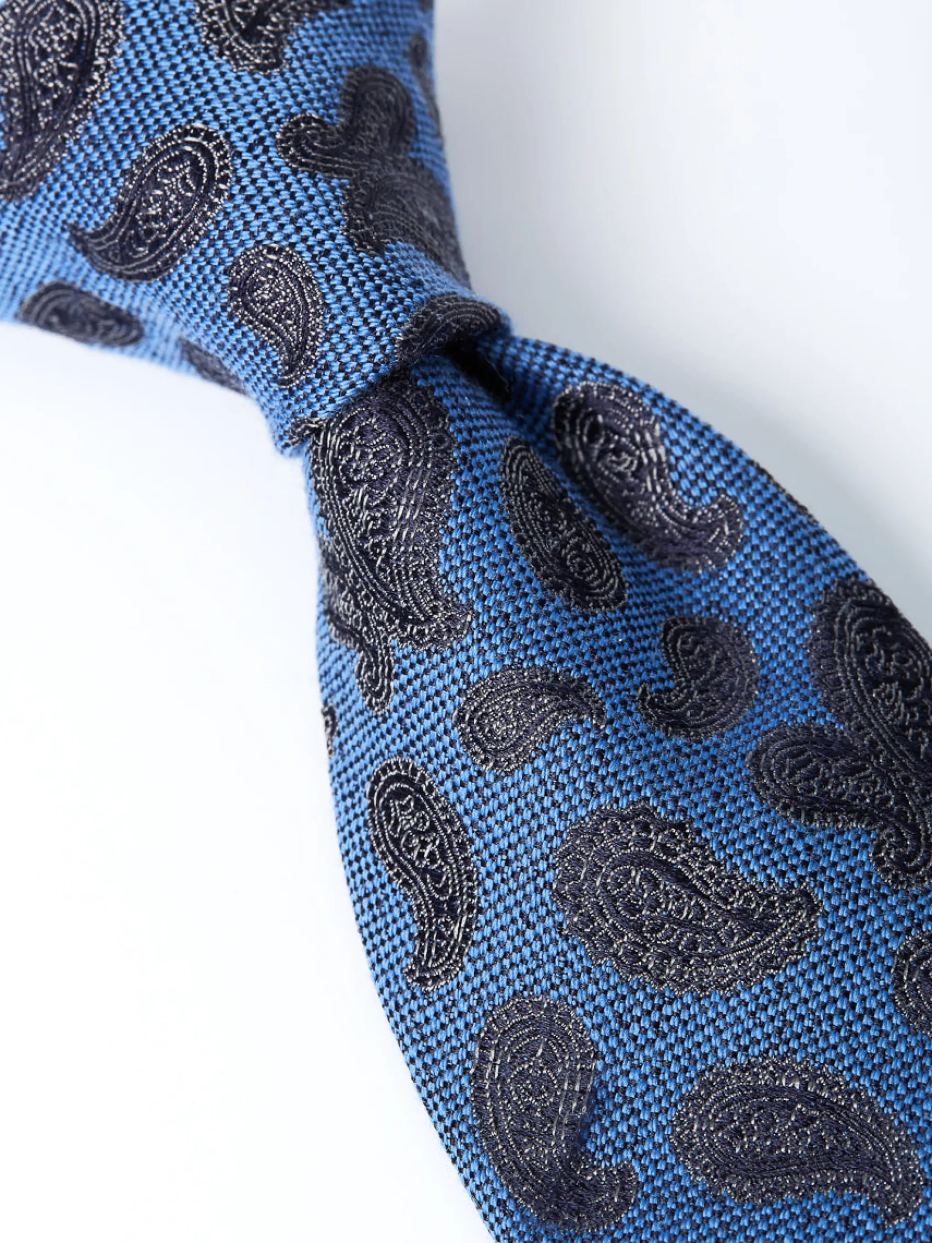 Favourbrook Cobalt Durlston Paisley Silk/Wool Tie- Ties