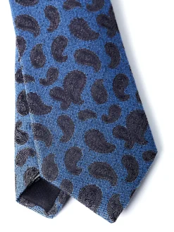 Favourbrook Cobalt Durlston Paisley Silk/Wool Tie- Ties