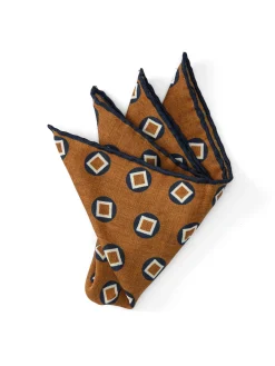 Favourbrook Copper Clivedon Silk Pocket Square- Pocket Squares