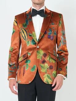 Favourbrook Copper Regency Velvet Newport Jacket- Velvet Jackets | Dinner Jackets