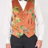 Favourbrook Copper Regency Velvet Single Breasted 6 Button Waistcoat- Single Breasted Waistcoats | Waistcoats