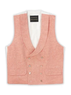 Favourbrook Coral Wolferton Double Breasted 8 Button Shawl Lapel Waistcoat- Waistcoats | Royal Ascot Waistcoats