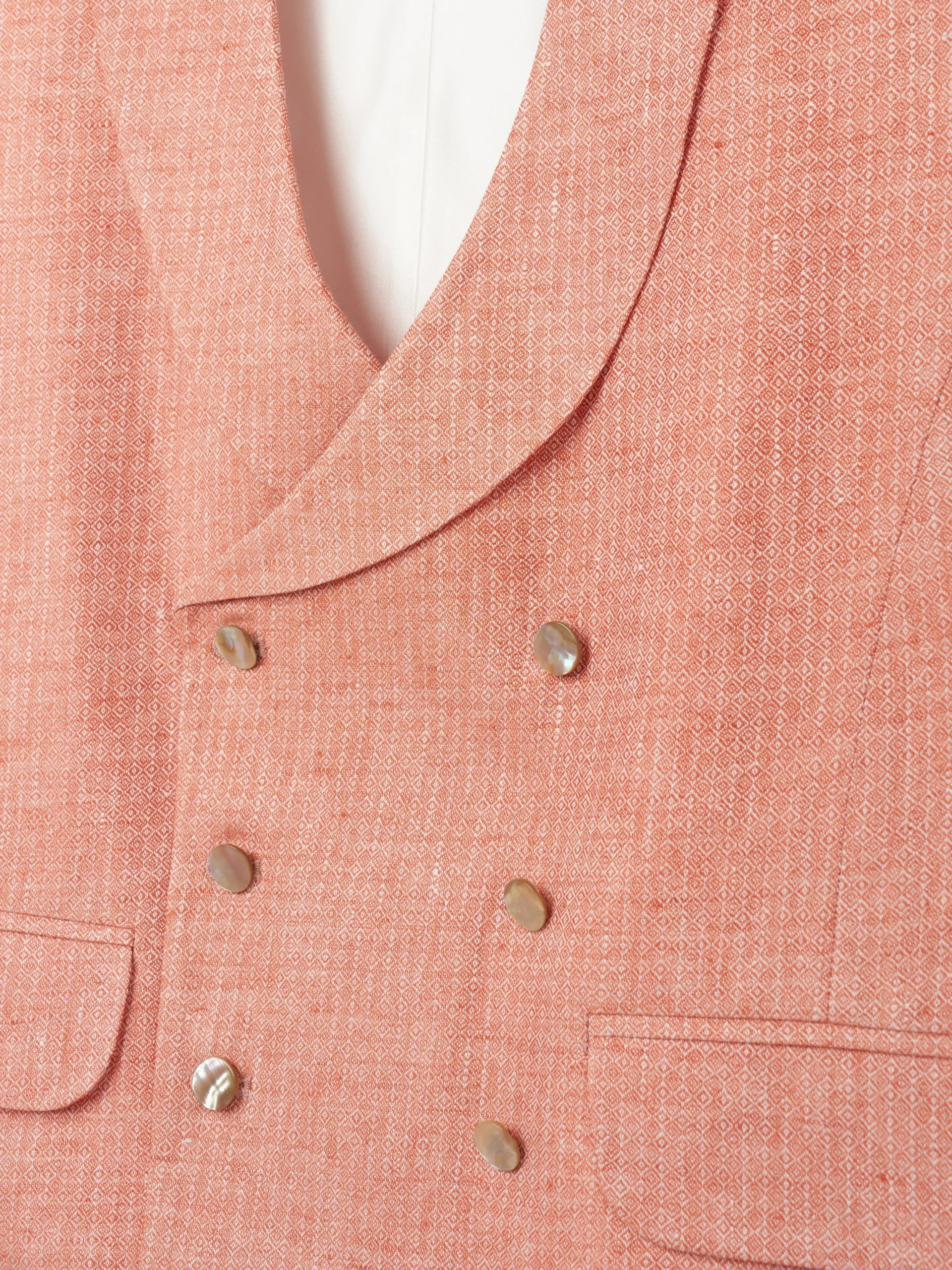 Favourbrook Coral Wolferton Double Breasted 8 Button Shawl Lapel Waistcoat- Waistcoats | Royal Ascot Waistcoats