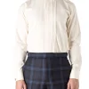 Favourbrook Cream Eaton Cotton Pleated Pintuck Dress Shirt- Shirts