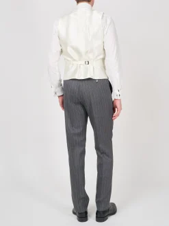 Favourbrook Cream Gabardine Wool Double Breasted 8 Button Shawl Lapel Waistcoat- Groomswear | Waistcoats