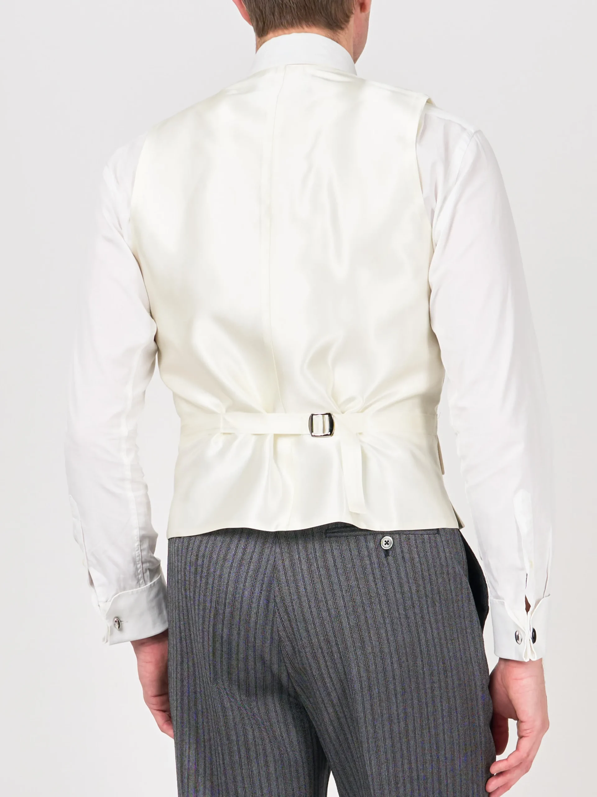 Favourbrook Cream Gabardine Wool Double Breasted 8 Button Shawl Lapel Waistcoat- Groomswear | Waistcoats