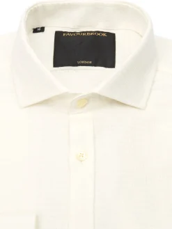 Favourbrook Cream Haston Cutaway Collar Shirt- Shirts